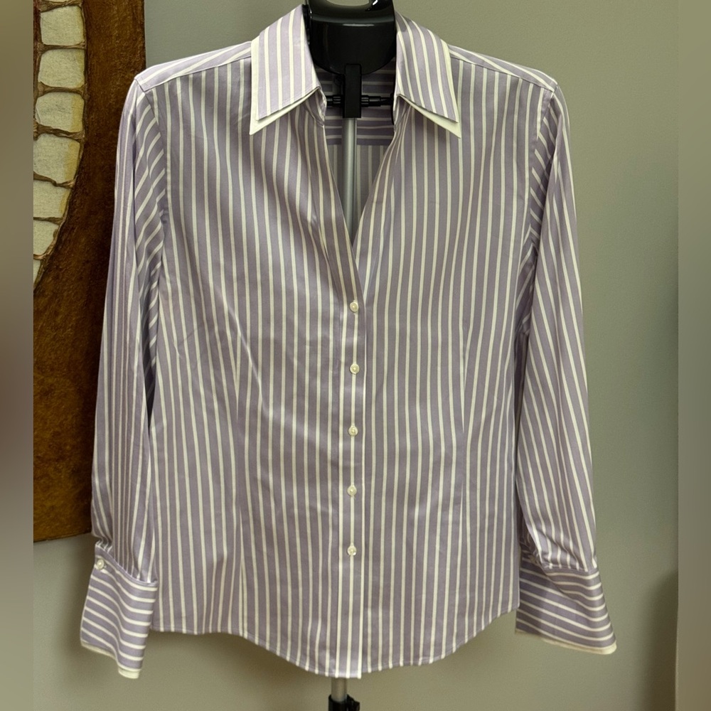 Brooks Brothers Lavender and White Striped Shirt